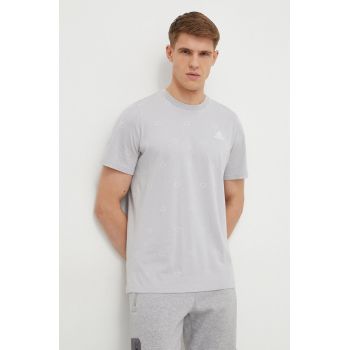 adidas tricou din bumbac bărbați, culoarea gri, cu imprimeu IS1827