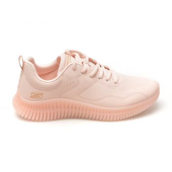 Pantofi sport SKECHERS roz, BOBS GEO, din piele ecologica