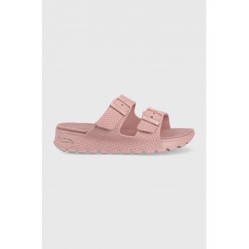 Skechers papuci femei, culoarea roz