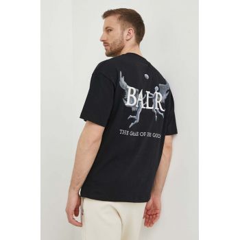 BALR. tricou din bumbac barbati, culoarea negru, cu imprimeu