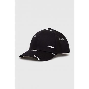 HUGO șapcă de baseball din bumbac culoarea negru, cu imprimeu 50516141