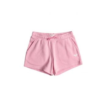 Roxy pantaloni scurti copii SURF FEELINGSHT culoarea roz, neted, talie reglabila
