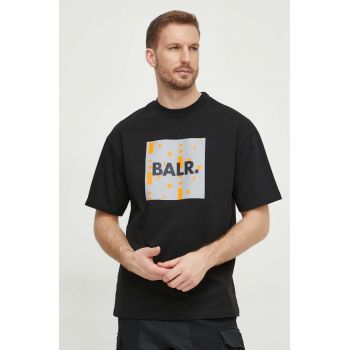 BALR. tricou din bumbac barbati, culoarea negru, cu imprimeu