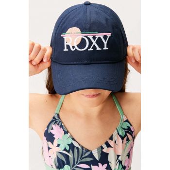 Roxy șapcă din bumbac pentru copii BLONDIE GIRL culoarea albastru marin, cu imprimeu