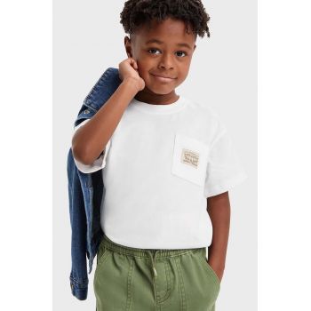 Levi's tricou copii culoarea alb, cu imprimeu