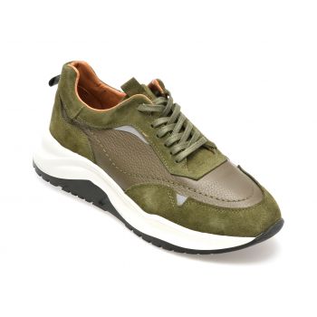 Pantofi sport GRYXX kaki, M6290R1, din piele naturala ieftini