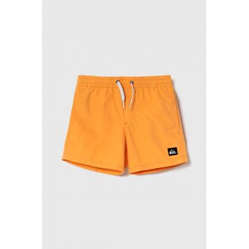 Quiksilver pantaloni scurti de baie copii SOLID YTH 14 culoarea portocaliu