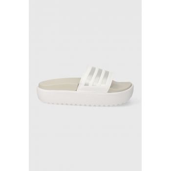 adidas papuci femei, culoarea alb, cu platformă IE9703