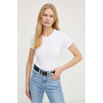 AllSaints tricou din bumbac femei, culoarea alb