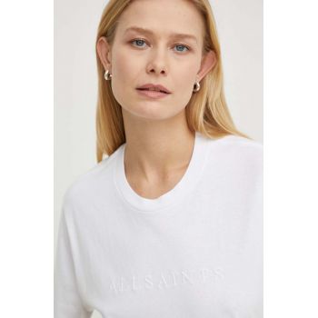 AllSaints tricou din bumbac PIPPA femei, culoarea alb