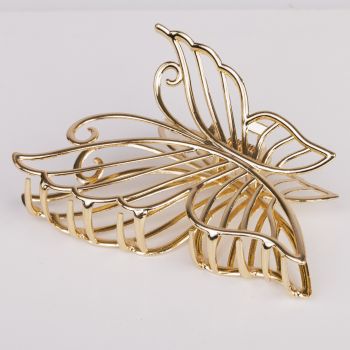 Clama mare metalica cu forma de fluture auriu