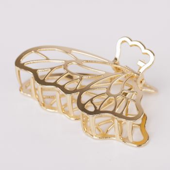 Clama medie metalica cu forma de fluture auriu