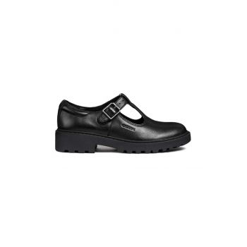 Geox pantofi de piele CASEY femei, culoarea negru, cu toc plat, J8420E 00043 C9999