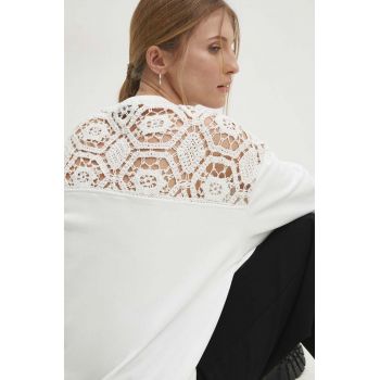 Answear Lab bluză de bumbac femei, culoarea alb, neted
