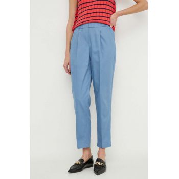 Sisley pantaloni femei, fason tigareta, high waist