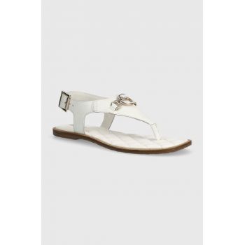 Barbour sandale de piele Vivienne femei, culoarea alb, LFO0682WH12