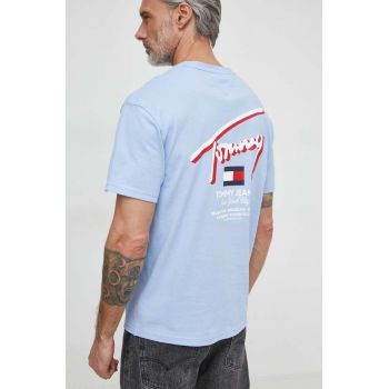 Tommy Jeans tricou din bumbac bărbați, cu imprimeu DM0DM18574