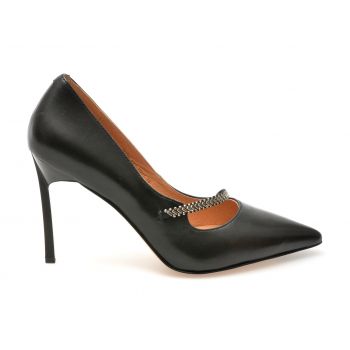 Pantofi eleganti EPICA negri, R21, din piele naturala