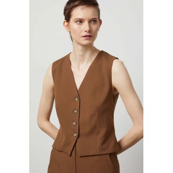 Answear Lab vesta culoarea maro, desfacut de firma originala