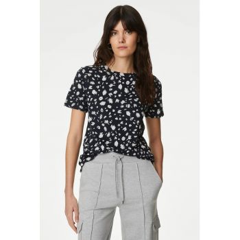 Tricou din bumbac cu model abstract