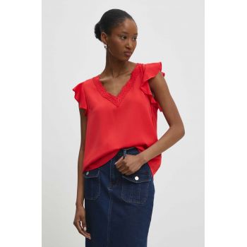 Answear Lab bluza femei, culoarea rosu, neted