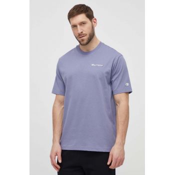 Champion tricou din bumbac bărbați, culoarea violet, uni 219787