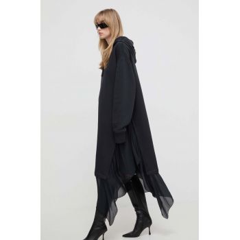 Diesel rochie din bumbac culoarea negru, midi, oversize de firma originala