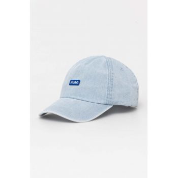 HUGO Blue șapcă de baseball din denim cu imprimeu 50522279