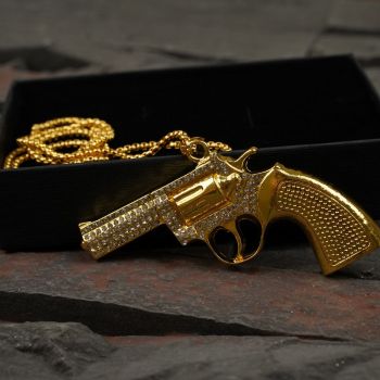 Pandantiv cu lantisor Revolver Gold