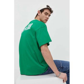 Converse tricou din bumbac barbati, culoarea verde, cu imprimeu la reducere