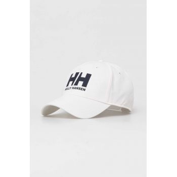 Helly Hansen șapcă de baseball din bumbac HH Ball Cap 67434 001 culoarea bej, cu imprimeu 67434