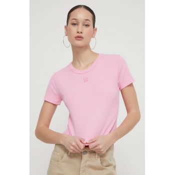 HUGO tricou femei, culoarea roz, 50512000