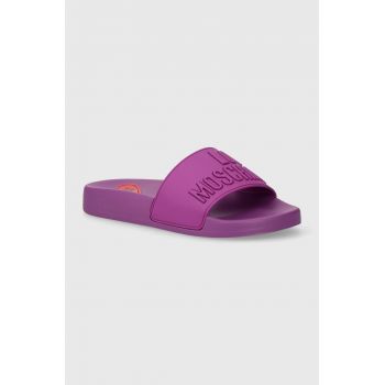 Love Moschino papuci femei, culoarea violet, JA28052G0II15652