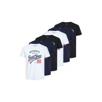 Set de tricouri din bumbac cu logo vintage JJETHAN - 6 piese