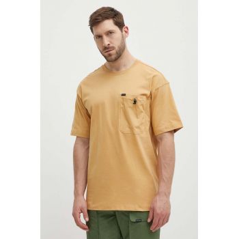 Columbia tricou din bumbac Landroamer barbati, culoarea portocaliu, neted, 2076021