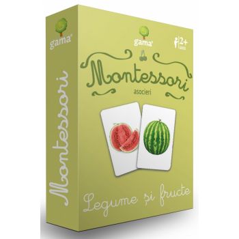 Joc Montessori Legume si fructe, Editura Gama, 1-2 ani +