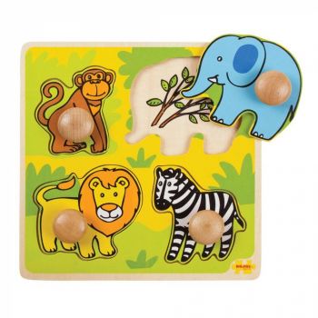 Primul meu puzzle - Safari, BIGJIGS Toys, 1-2 ani +