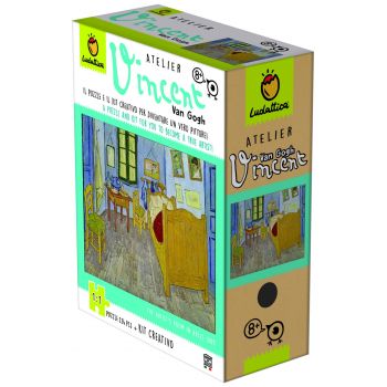 Kit Creativ si puzzle 224 piese Atelier Van Gogh, Ludattica, 8-9 ani +