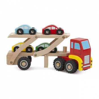 Transportor masini din lemn, New Classic Toys, 1-2 ani +