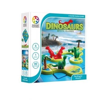 Smart Games - Dinosaurs Mystic Islands, joc de logica cu 80 de provocari, 6+ ani
