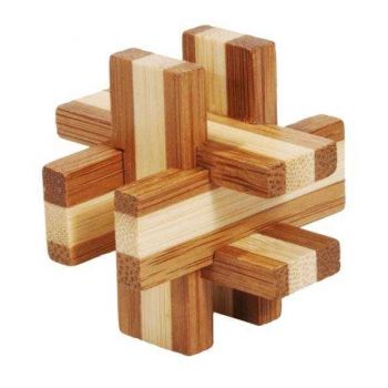 Joc logic IQ din lemn bambus in cutie metalica-6, Fridolin, 8-9 ani +