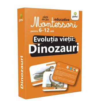 Evolutia vietii: Dinozauri - carti de joc Montessori pentru 6 - 12