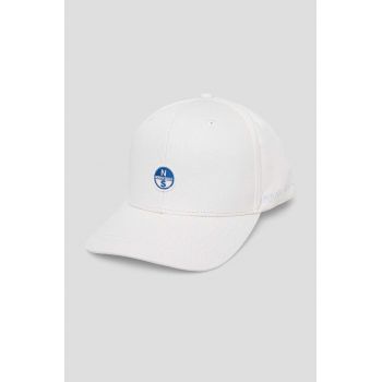 North Sails șapcă de baseball din bumbac culoarea alb, neted