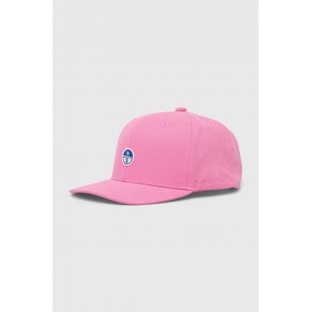 North Sails șapcă de baseball din bumbac culoarea roz, neted