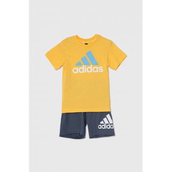 adidas set de bumbac pentru copii culoarea galben