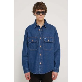HUGO Blue cămașă jeans bărbați, cu guler clasic, relaxed 50513853
