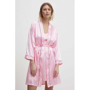 Answear Lab compleu pijama culoarea roz, satin de firma originale