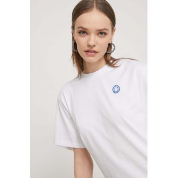 HUGO Blue tricou din bumbac femei, culoarea alb 50518139