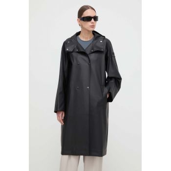 Max Mara Leisure palton de ploaie femei, culoarea negru, de tranziție, oversize 2416020000000