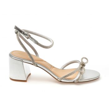 Sandale elegante ALDO argintii, 13706541, din material textil